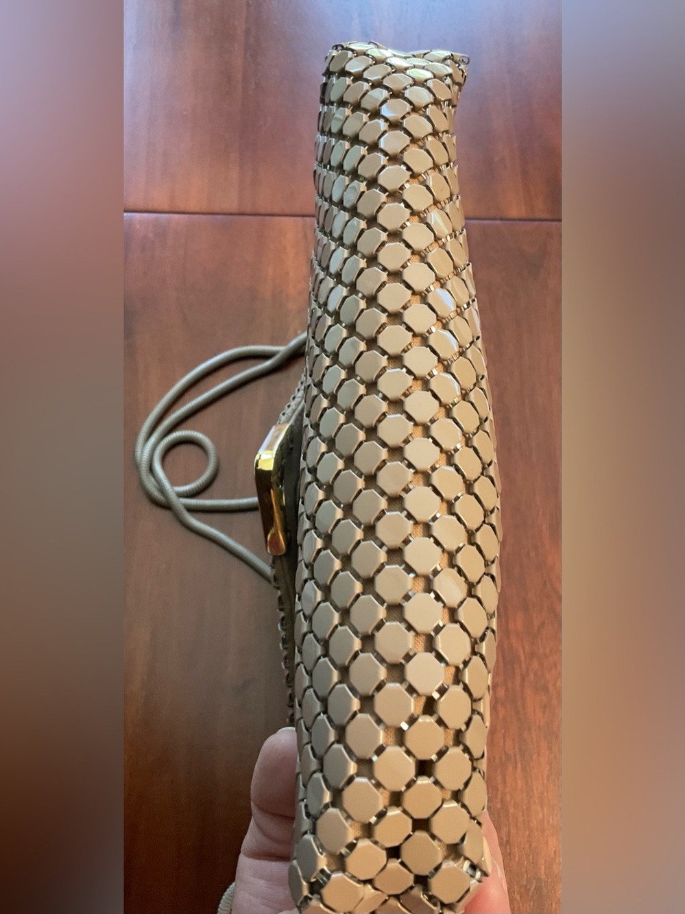 1980s Chainmail Crossbody Aluminum Mesh Shoulder Bag - Picture 5 of 13
